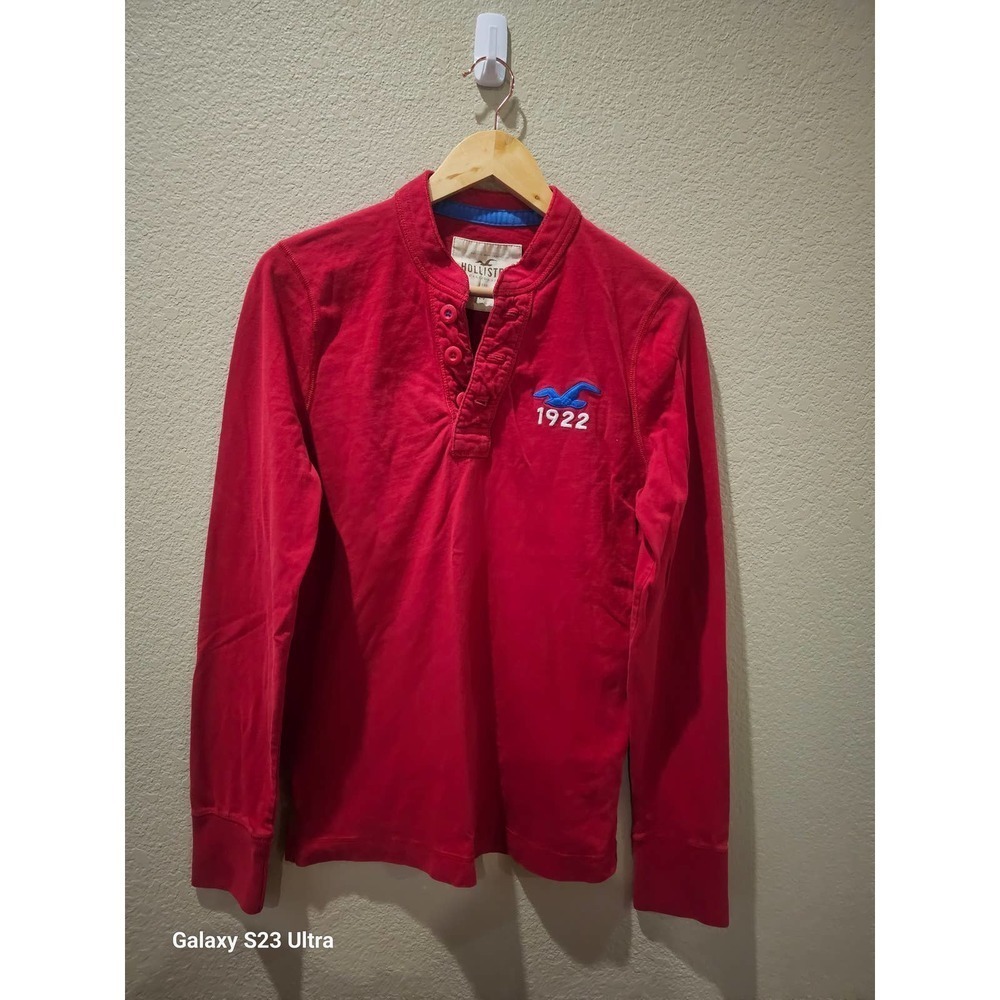 Men's Hollister long sleeve red pullover,szM